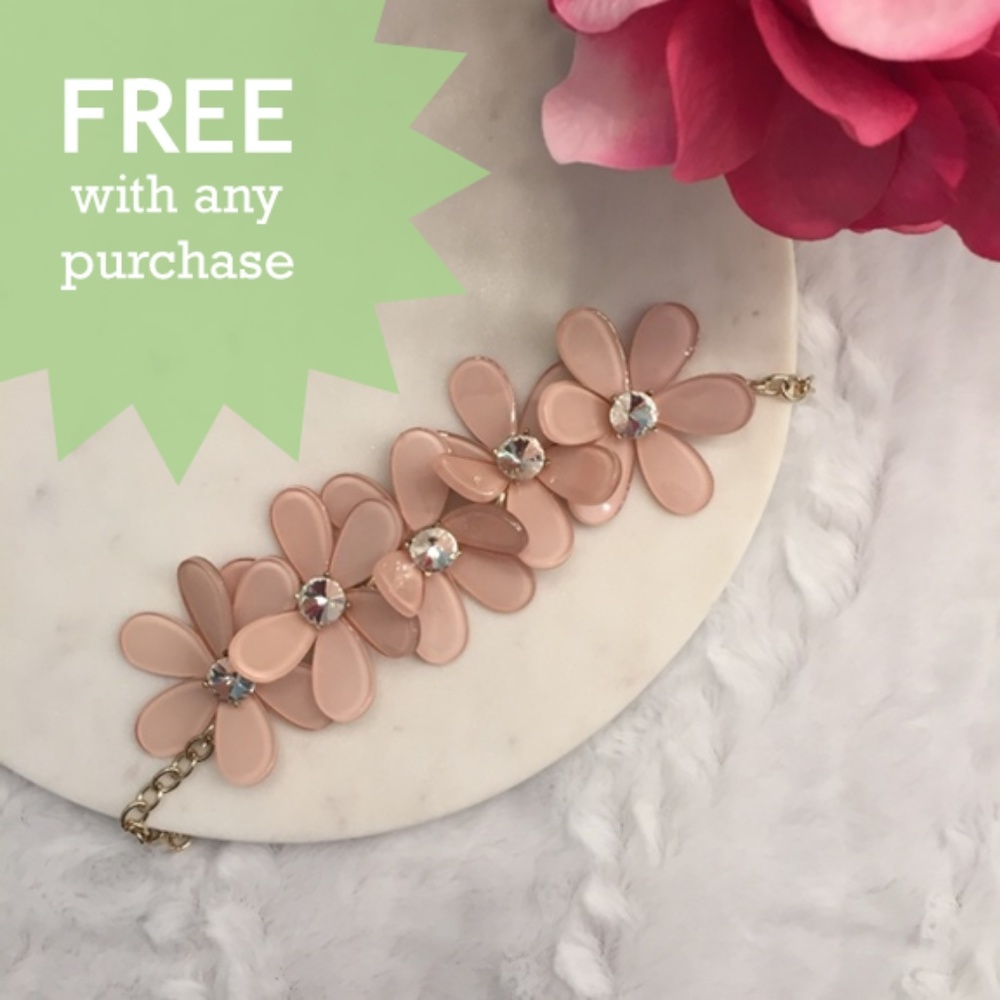 Francesca's | Pink Flower Statement Necklace